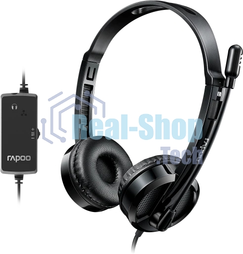 Гарнитура Rapoo H120 чёрный, проводная, USB