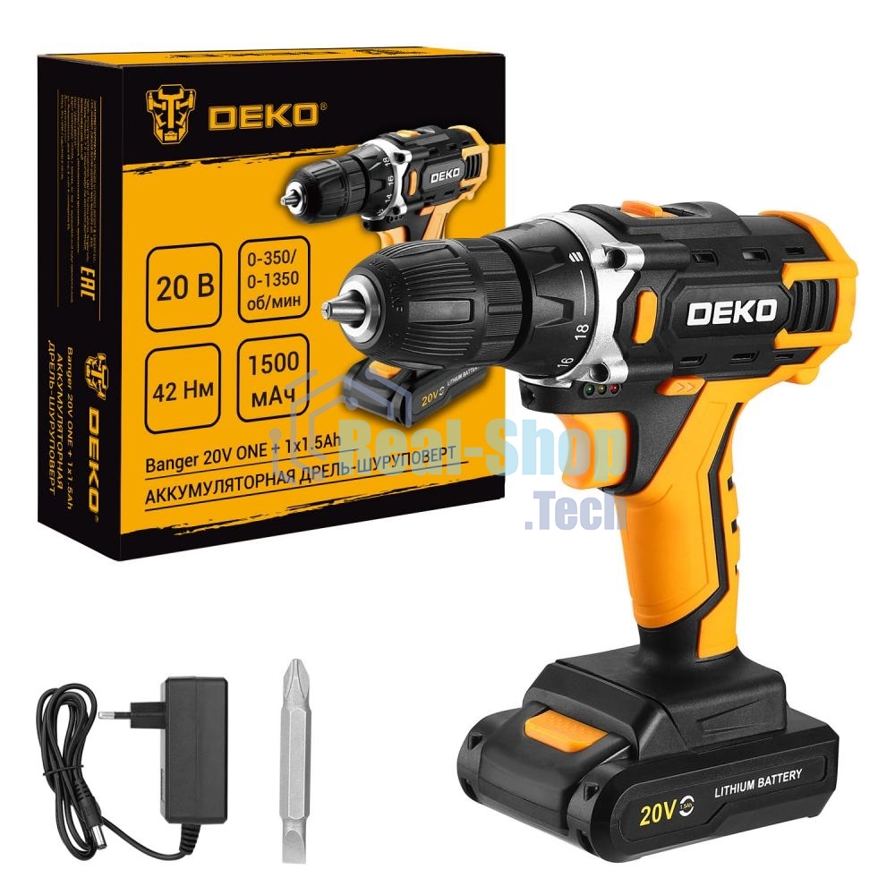 Дрель-шуруповерт аккумуляторная Deko Banger 20V ONE+, 20В, 1 АКБ