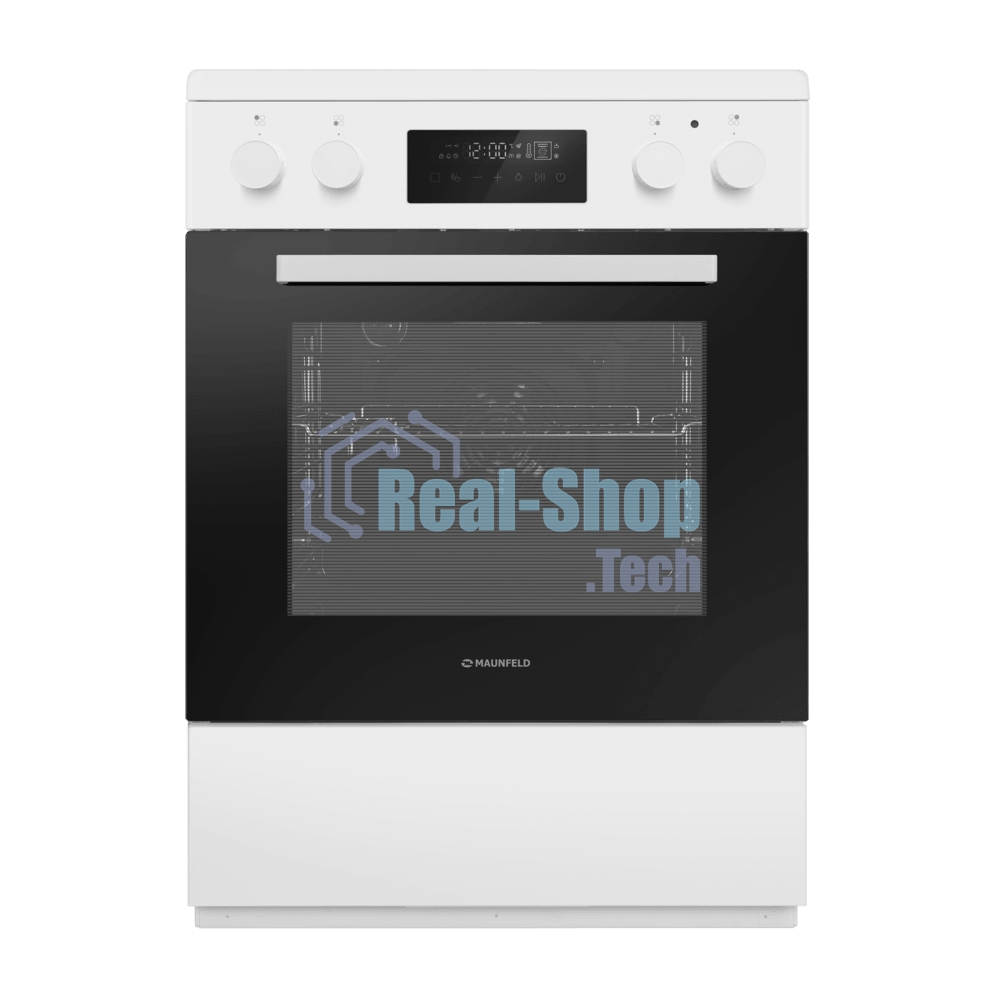 Плита электрическая Maunfeld MEC611CW09TD белый, конфорок 4 шт, духовка 59 л, 60 см x 85 см x 63 см