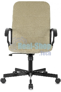 Кресло офисное Бюрократ Triest Fabric песочный Light-21 крестов. металл черный