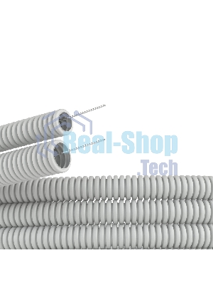 Труба гофрированная ПВХ DKC d20 мм с протяж. сер. (уп. 100 м)