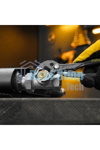 Клещи переставные Denzel кнопочный механизм, обливные рукоятки, 180 мм