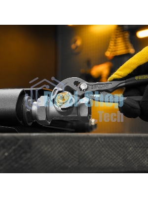 Клещи переставные Denzel кнопочный механизм, обливные рукоятки, 180 мм