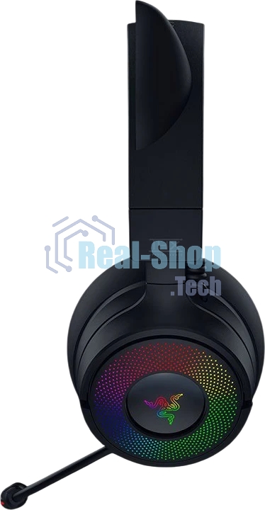 Гарнитура Razer Kraken Kitty V3 Pro чёрный, беспроводная + проводная, радиоканал, до 70 ч, подсветка