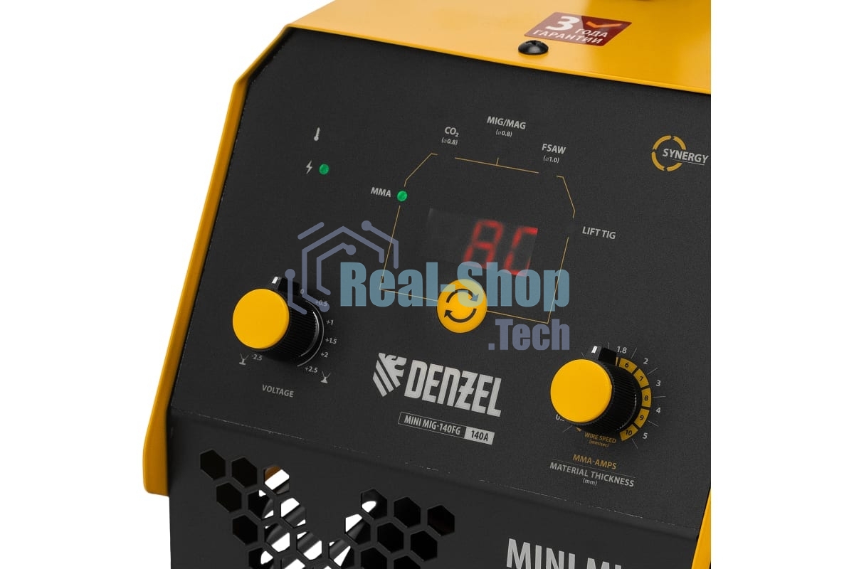 Аппарат инвертор. полуавтомат. сварки Denzel Mini MIG-140FG, 140 А, ПВ 60%