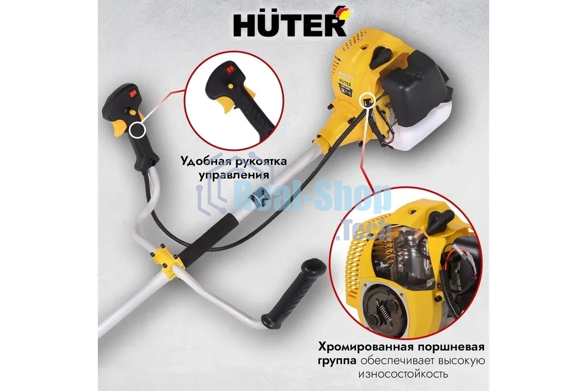 Триммер бензиновый Huter GGT-1900T 1900Вт 2.5л.с. реж.эл.: леска