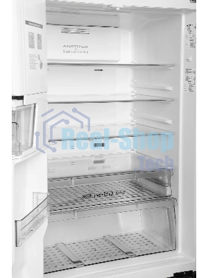 Холодильник Hitachi R-W660PUC7 GBK черный двухкамерный 396/144л морозилка сверху, No Frost, Side by Side