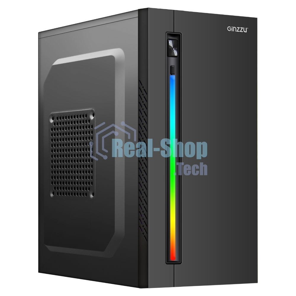 Компьютерный корпус Ginzzu D350 2хUSB 2.0,AU RGb w/o PSU