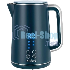 Чайник электрический Kitfort КТ-6784 1.7л. 2200Вт синий/нержавеющая сталь корпус: пластик