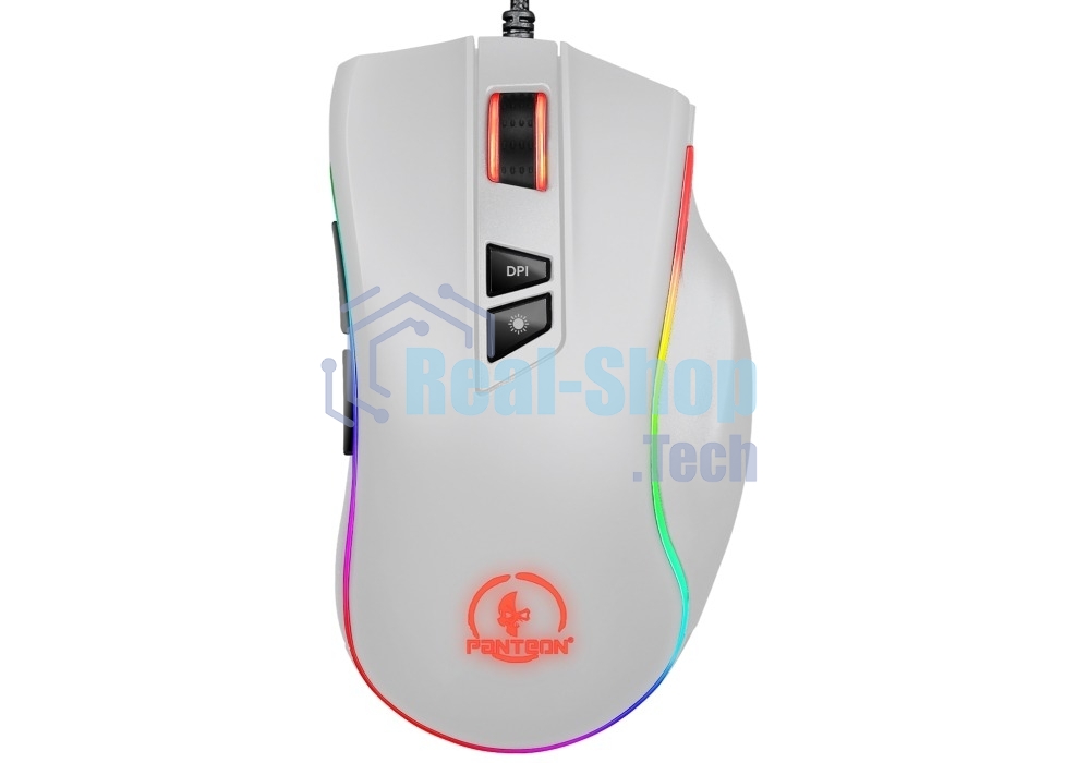 Мышь проводная Jet.A Panteon PS88 белый, 6200 dpi, USB, кнопки - 9