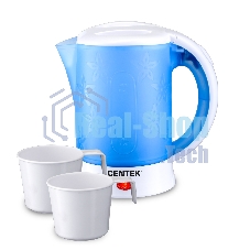 Чайник электрический дорожный Centek CT-0054 синий, 600 мл, 650 Вт