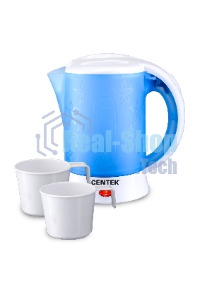 Чайник электрический дорожный Centek CT-0054 синий, 600 мл, 650 Вт