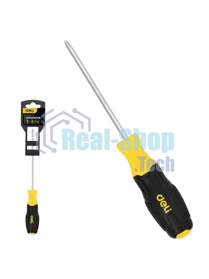 Крестовая отвертка Deli DL633075N PH0x75мм сталь Cr-V, двухкомпонентная прорезиненная рукоять