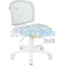 Кресло детское Бюрократ KD-W10 голубой овечки крестов. пластик пластик белый
