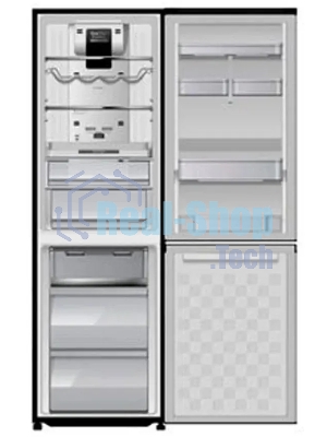 Холодильник Hitachi R-BG410PUC6 GbK черный двухкамерный 215/105л морозилка снизу, No Frost