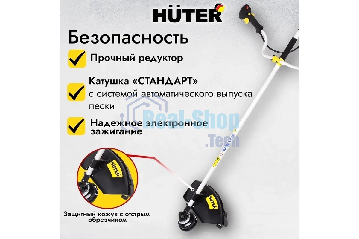 Триммер бензиновый Huter GGT-1900T 1900Вт 2.5л.с. реж.эл.: леска