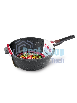 Сотейник 26 НЕВА МЕТАЛЛ ПОСУДА L181326i высокий литая Индукция Гранит с/р