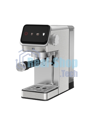 Кофеварка рожковая BQ CM7003 серебристый, исп. кофе - молотый, 1,2 л, 1350 Вт, 20 бар