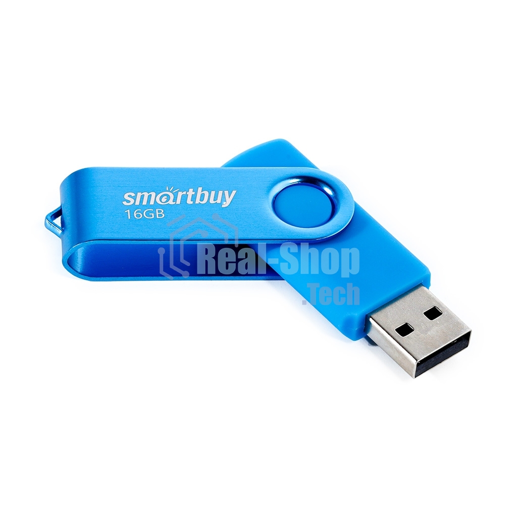 Флешка USB Smartbuy Twist blue (SB016Gb2TWB), 16Gb, USB 2.0, R/W 15/10, синий