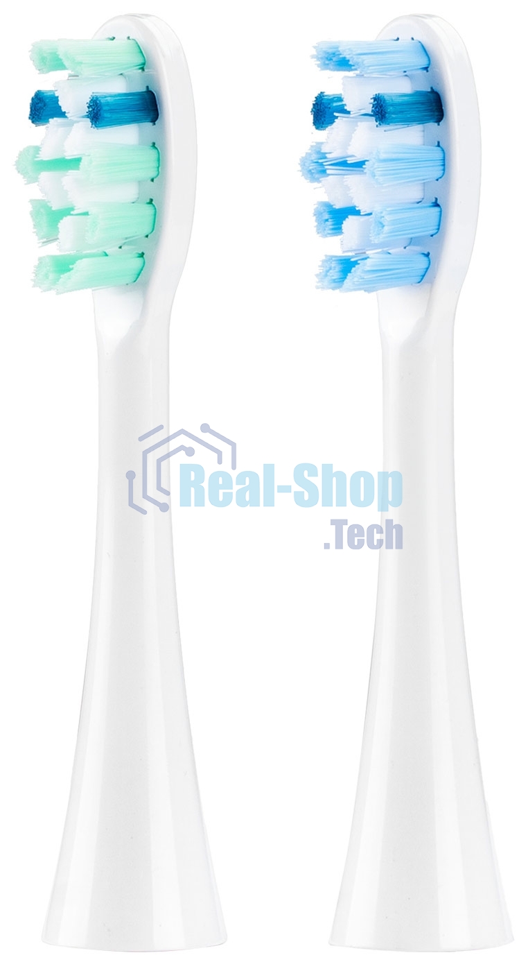 Сменные насадки к зубной электрической щетке Galaxy Line GL4992, белый, мягкая жесткость щетины, 2 сменных насадки-щетки, 2 защитных колпачка