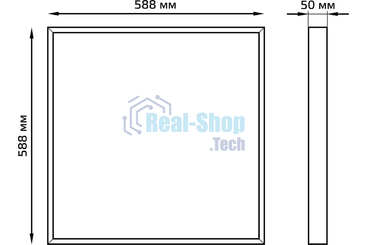 Светильник светодиодный универсальный Gauss LED ДВО 30 Вт MiR 3000 Лм 5000К 588х588х50 мм IP40 Грильято матовый планки