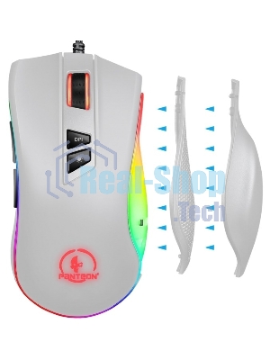 Мышь проводная Jet.A Panteon PS88 белый, 6200 dpi, USB, кнопки - 9