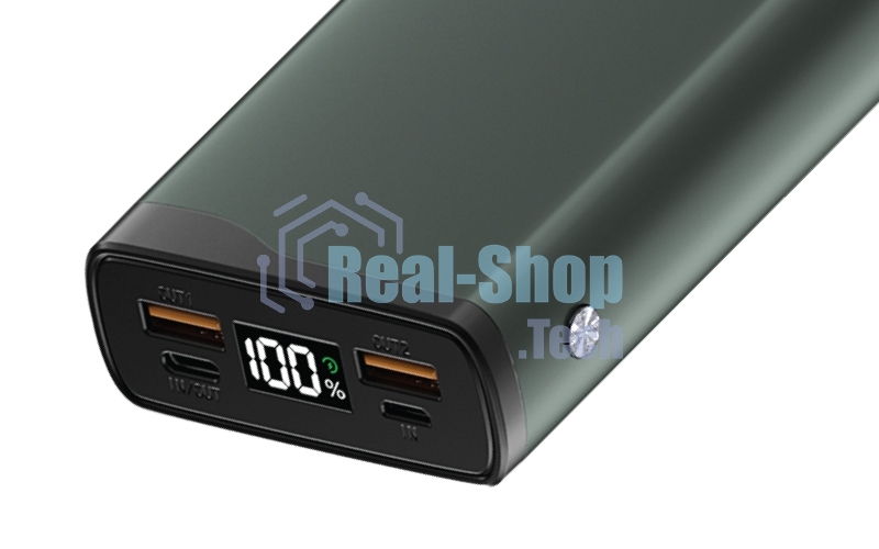 Портативный аккумулятор OLMIO QL-20, 20000mAh, 22.5W, QuickCharge3.0/PowerDelivery, LCD, серый