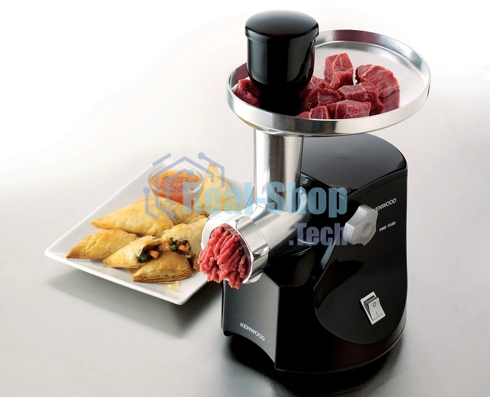 Мясорубка электрическая Kenwood MG474 черный, 1500 Вт, 1.5 кг/мин, реверс, защита от перегрузки, насадки - 6