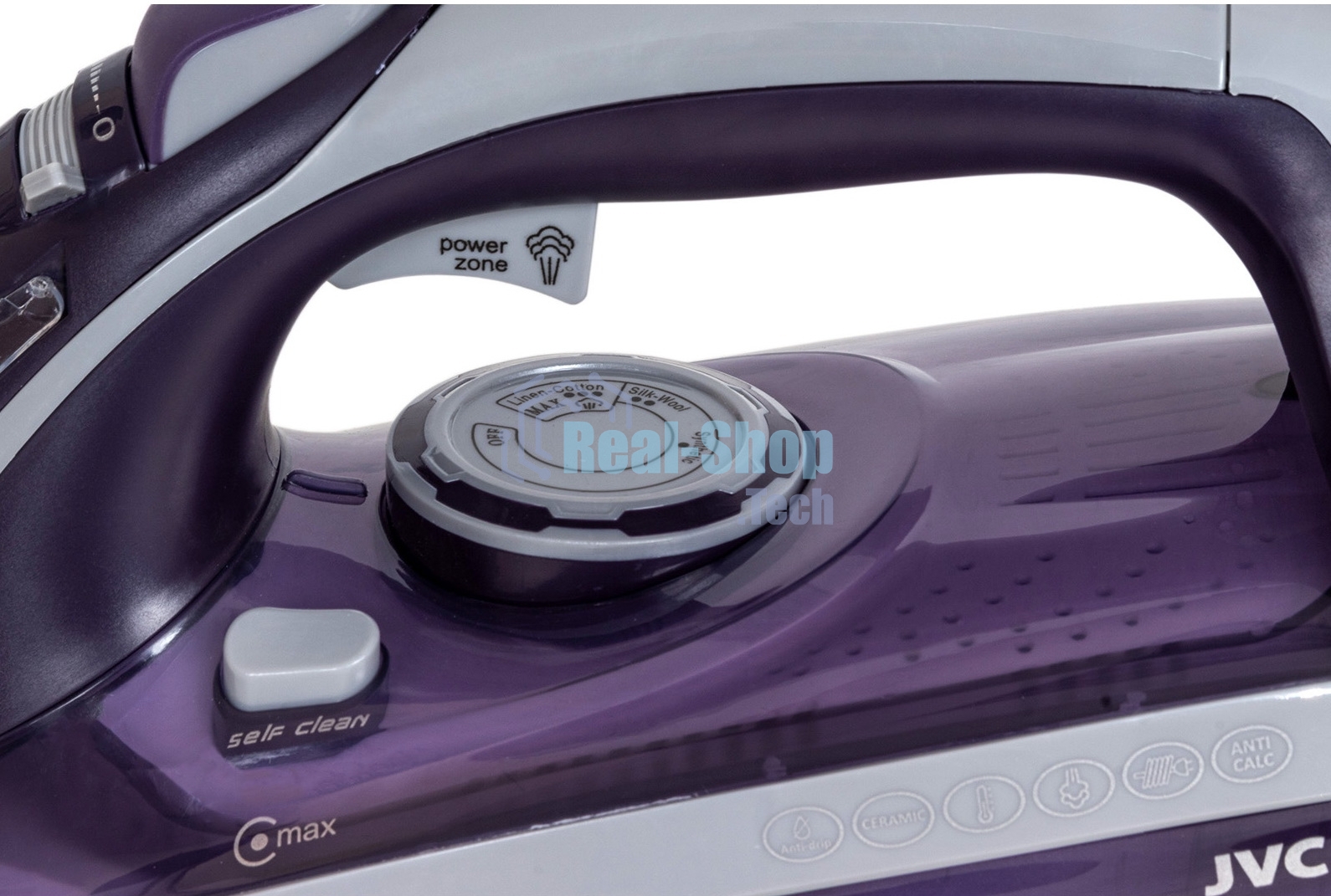 Утюг JVC JRI04 фиолетовый, 2400 Вт, 40 г/мин, 140 г/мин, 450 мл