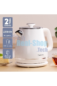 Чайник электрический Galaxy Line GL 0331, белый, пластик, 2200 Вт, 1,8 л