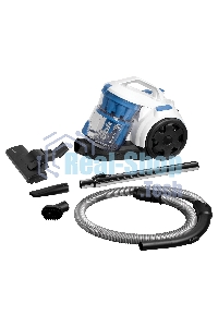Пылесос BBK BV1501 белый/синий, 300/1600 Вт, уборка сухая, пылесборник контейнер, 2 л