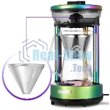 Кофеварка капельная Kitfort КТ-7488 зеленый, исп. кофе - молотый, 0.6 л, 600 Вт