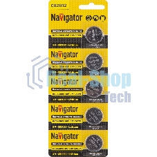 Элемент питания литиевый Navigator CR2032 NBT-CR2032-BP5 (блист.5шт), 3 В