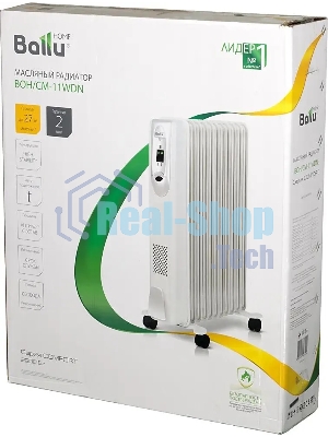 Обогреватель масляный Ballu Comfort BOH/CM-11WDN (11 секций) белый, 2200 Вт, 27 м2, термостат
