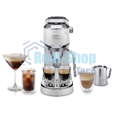 Кофеварка рожковая DeLonghi EC890.WI белый, молотый, 1,1 л, 1450 Вт, 15 бар