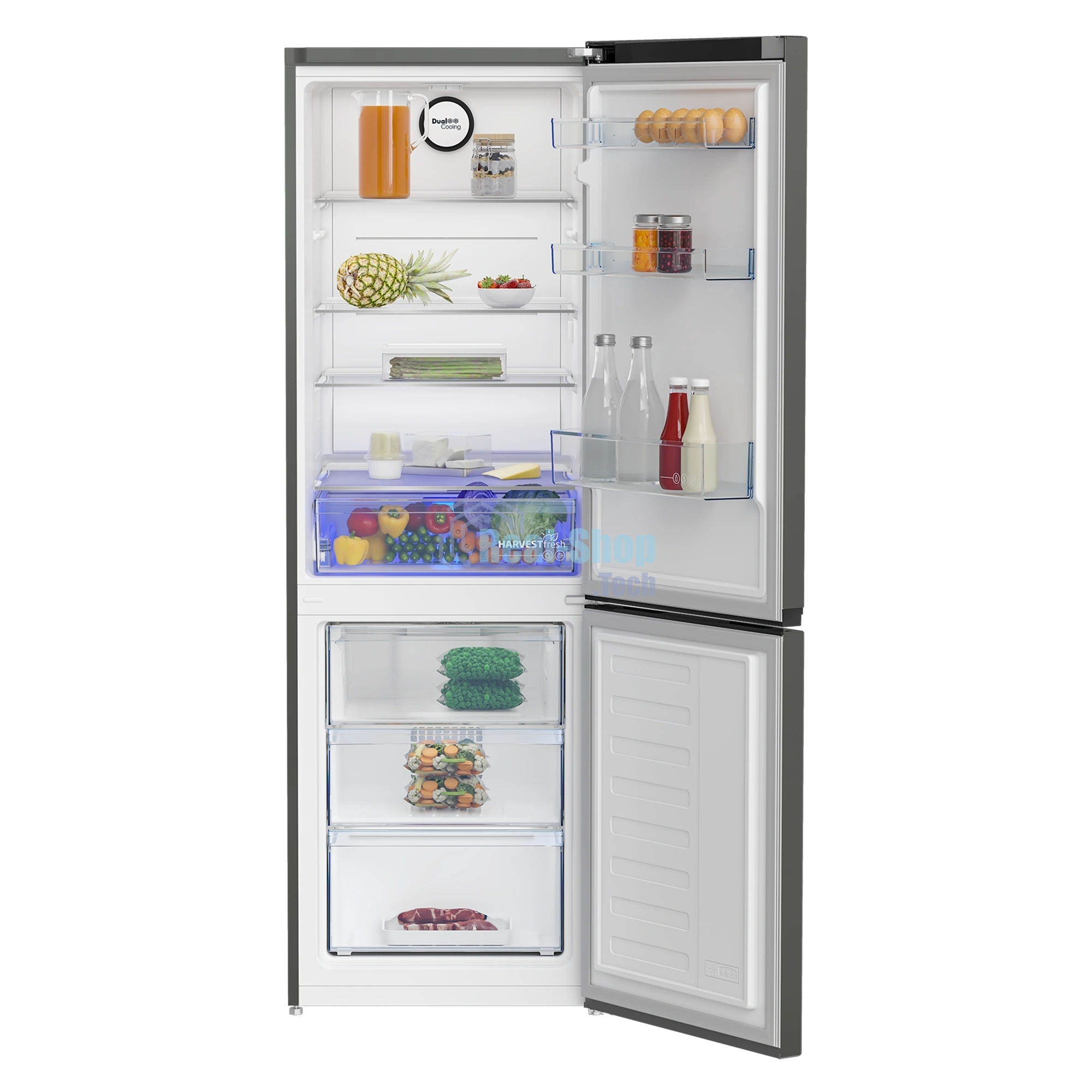 Холодильник Beko B1RCNK362G серый двухкамерный 220/100л морозилка снизу, No Frost