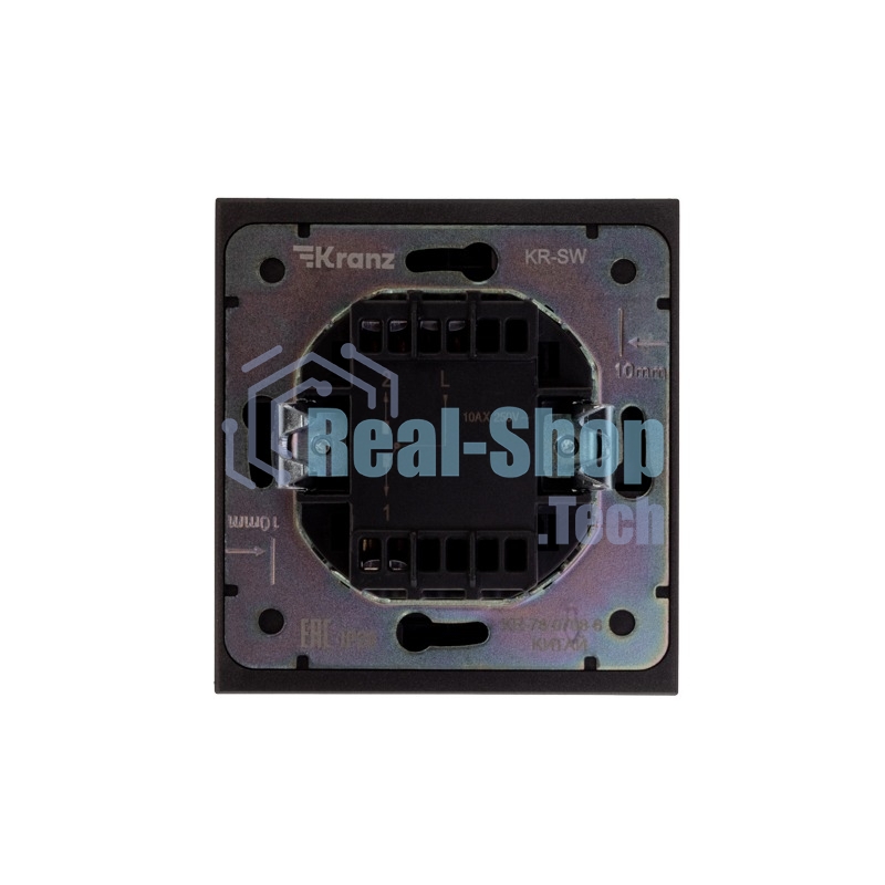 Выключатель Kranz STRONG 1 кл проходной (переключатель) 10А с/у графит