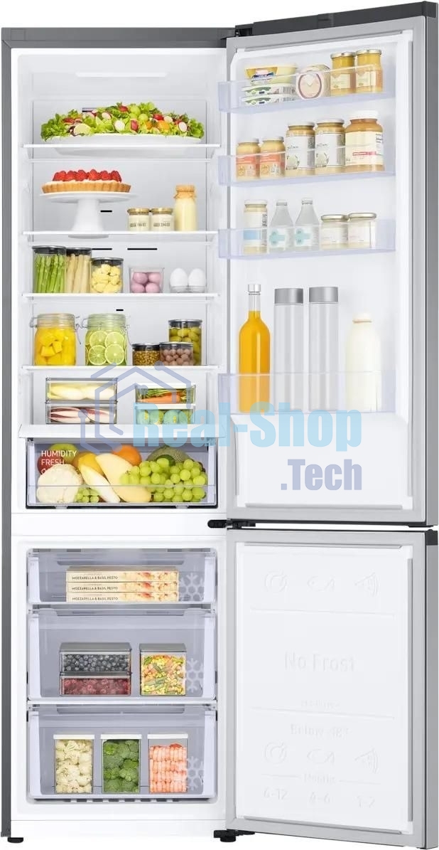 Холодильник Samsung RB38C600DSA/EF серебристый двухкамерный 276/114л морозилка снизу, No Frost
