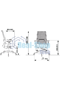 Кресло руководителя Бюрократ MC-915 черный TW-01 38-418 сетка/ткань, крестовина алюминий