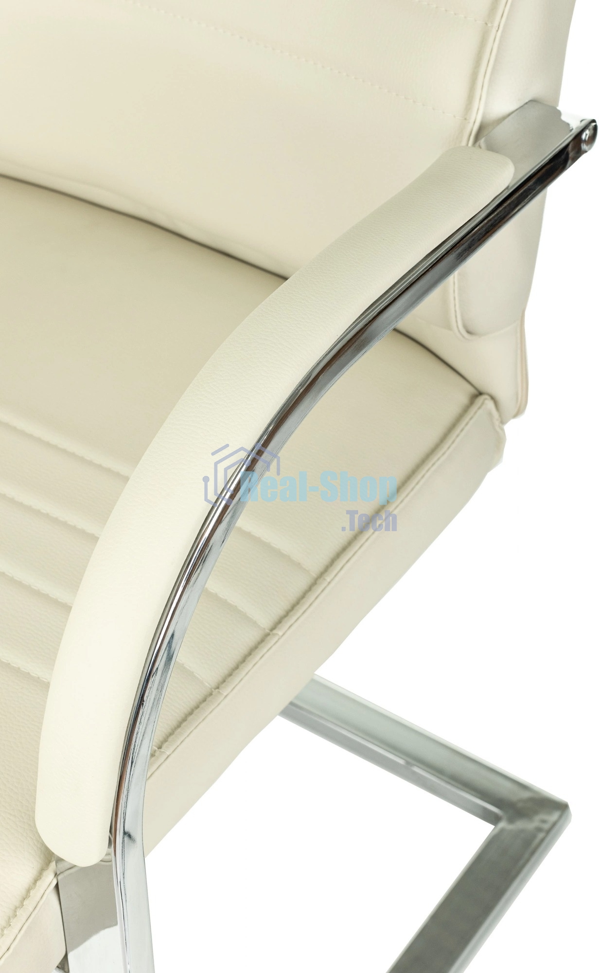 Кресло офисное Бюрократ T-8010-LOW-V/IVORY слоновая кость, искусственная кожа, на полозьях