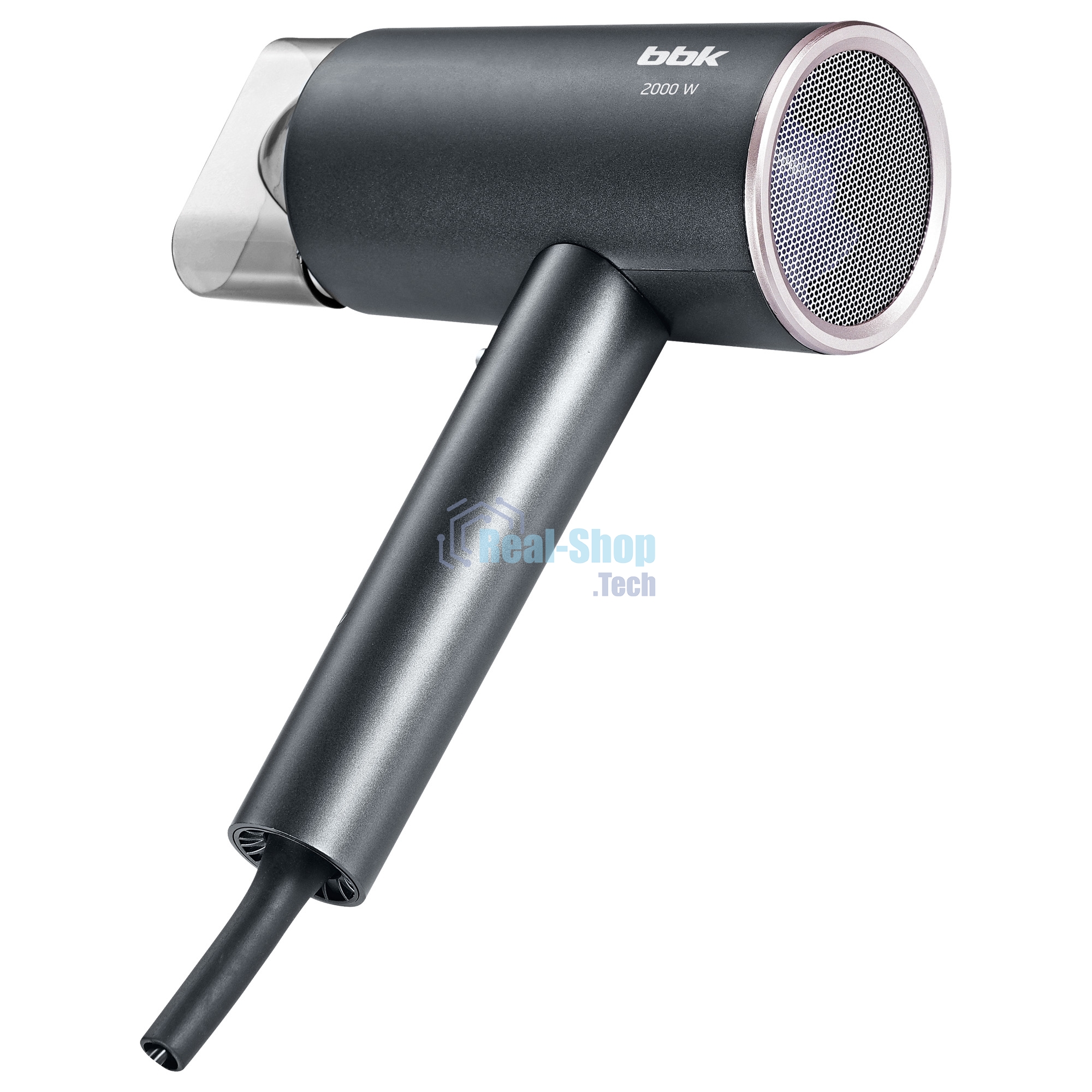 Фен BBK BHD3002 графит, 2000 Вт, ионизация, компактный