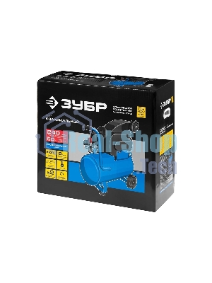 Компрессор поршневой Зубр ЗКПМ-240-50-1.5 воздушный масл. прямой привод 240л/мин 50л 8атм 1500Вт