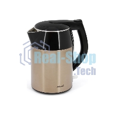 Чайник электрический Atlanta ATH-2446 1,8л, нержавейка, черный, двухстенный