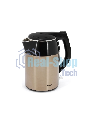 Чайник электрический Atlanta ATH-2446 1,8л, нержавейка, черный, двухстенный