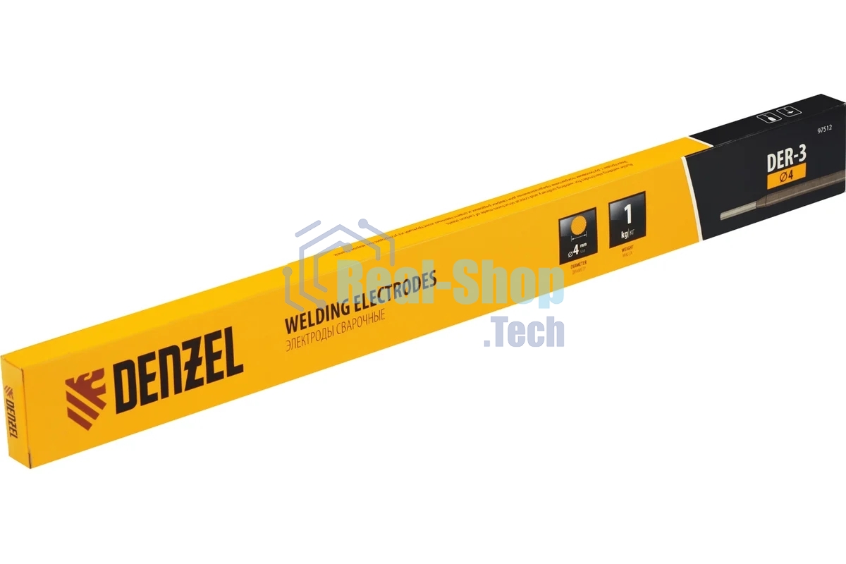 Электроды Denzel DER-3, диам. 4 мм, 1 кг, рутиловое покрытие