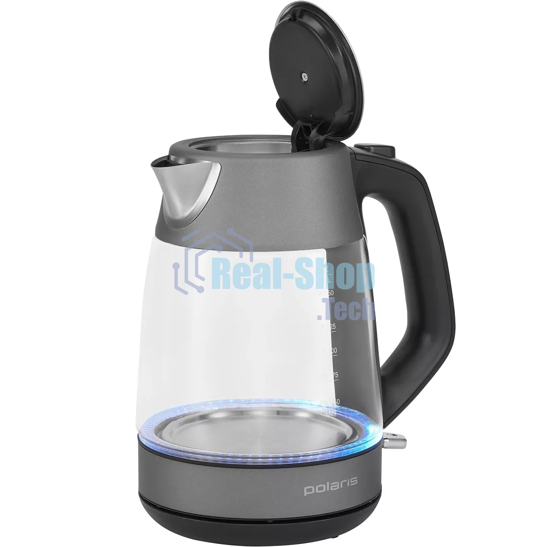 Чайник электрический Polaris PWK1760CGL графит, 1,7 л, 2150 Вт, стекло