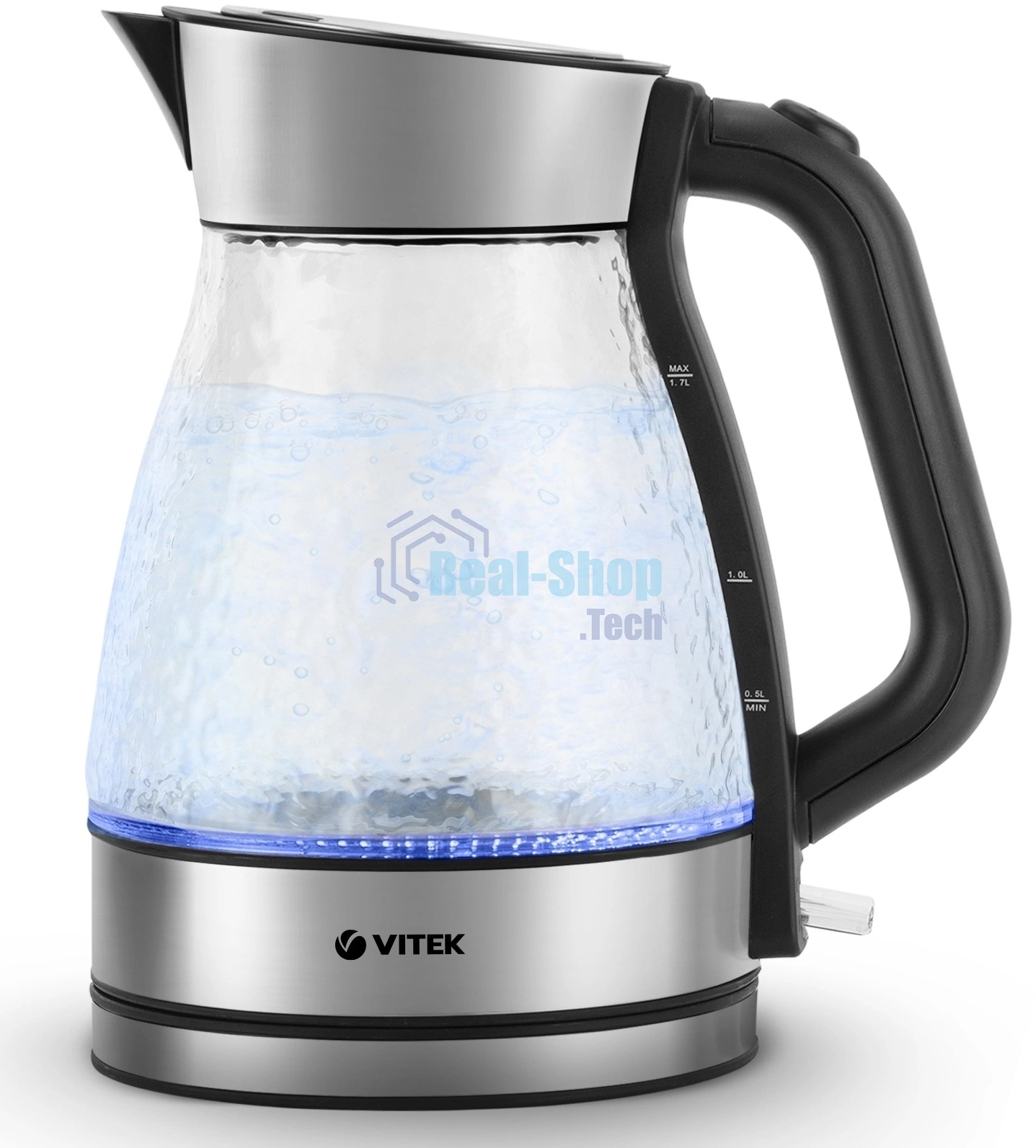 Чайник электрический Vitek VT-8808 1.7л. 2200Вт разноцветный корпус: стекло/металл