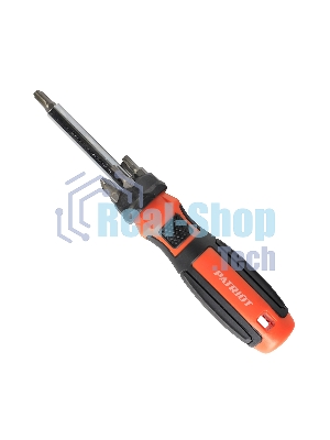 Отвертка-битодержатель Patriot SPS-8 с набором бит SL5мм,SL6мм,PH1,PH2,PH3,T15,T20, CR-V, двухкомпонентная рукоятка