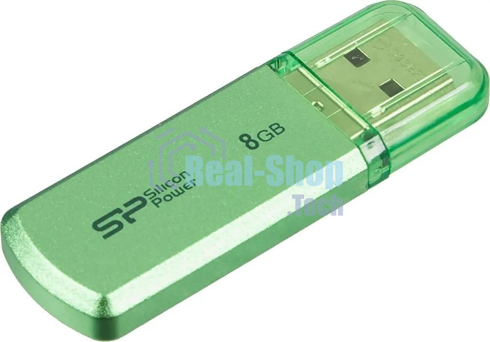 Флешка USB R/W Silicon Power R/W 8Gb Helios 101 SP008Gb,UF2101V1N USB 2.0 зеленый
