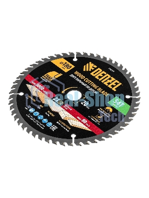 Пильный диск по дереву Denzel ф180 х 20 мм, 54 зубьев